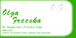 olga frecska business card